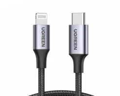 UGREEN Cables & Adapters For Mobile|Aluminum Shell Braided USB-C to Lightning Cable 1m - Black