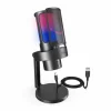Fifine Headsets & Audio|AMPLIGAME A8 Plus RGB USB Microphone with 4 Polar Patterns (PC/PS4/PS5) - Black