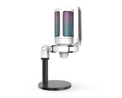 Fifine Headsets & Audio|AMPLIGAME A6 USB Gaming Microphone RGB (PC/PS4/PS5) - White