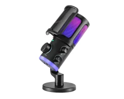 Fifine Headsets & Audio|Ampligame AM6 Condenser Microphone with RGB - Black