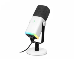 Fifine Headsets & Audio|AMPLIGAME AM8 RGB USB/XLR Microphone - Dynamic Mic - White
