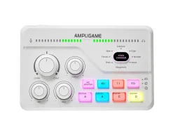 Fifine Streaming & Recording|AmpliGame SC8 Audio Mixer - White