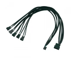 AKASA Computer Components|Branching Cable to 4-pins - 1 Molex to 5 PWM 9 - Black