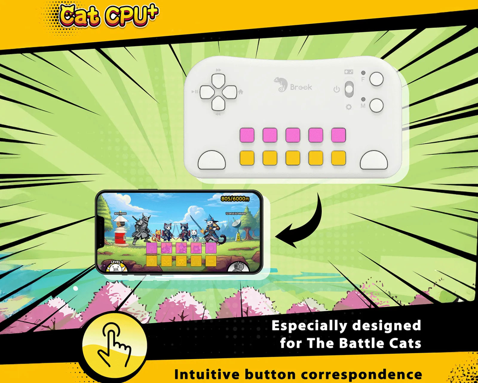 Brook Controls For Mobile|Cat CPU Plus Controller for Battle Cats