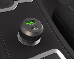 Natec Cables & Adapters For Mobile|Cables & Adapters|Coney Car Charger - 1x USB-A 1x USB-C 48W PD 3.0 - Black