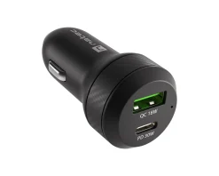 Natec Cables & Adapters For Mobile|Cables & Adapters|Coney Car Charger - 1x USB-A 1x USB-C 48W PD 3.0 - Black