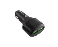 Natec Cables & Adapters For Mobile|Cables & Adapters|Coney Car Charger - 2x USB-A 1x USB-C 84W PD 3.0 - Black