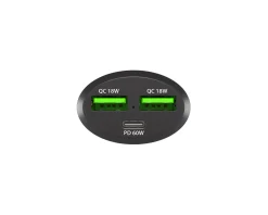 Natec Cables & Adapters For Mobile|Cables & Adapters|Coney Car Charger - 2x USB-A 1x USB-C 84W PD 3.0 - Black