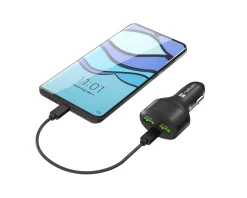 Natec Cables & Adapters For Mobile|Cables & Adapters|Coney Car Charger - 2x USB-A 1x USB-C 84W PD 3.0 - Black