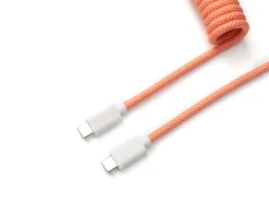 Keychron Cables & Adapters|Custom Coiled Aviator Cable USB-C - Pink/Orange