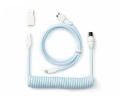Keychron Cables & Adapters|Custom Coiled Aviator Cable USB-C - Light Blue