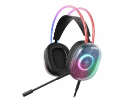 Deltaco Gaming Headsets & Audio|DH230 Semi-transparant RGB Gaming Headset - Black