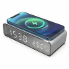 MaxMount Wireless Charging|Digital Alarm Clock with Qi-charging Silver