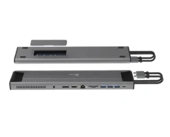 j5create Cables & Adapters|Storage Devices|Dual-Monitor USB-C Docking Station M.2 nvme with 9 ports - Grey