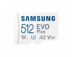 Samsung Storage Devices|EVO Plus microSDXC UHS-I U3 512GB & SD adapter - Flash Memory Card