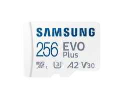 Samsung Storage Devices|EVO Plus microSDXC UHS-I U3 256GB & SD adapter - Flash Memory Card
