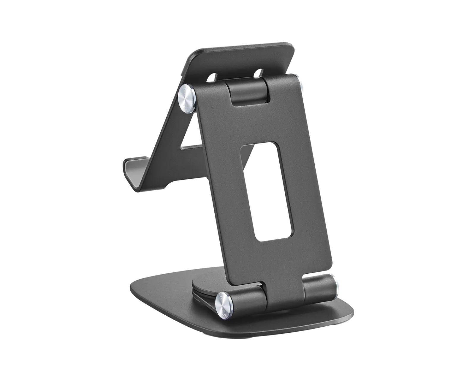 MaxMount Phone Holders|Foldable Aluminum Table and Phone Stand - Black
