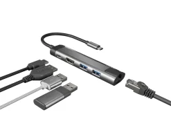 Natec Cables & Adapters|Fowler GO Hub USB-C Multiport Adapter 5 in 1 - USB-hub (100W)