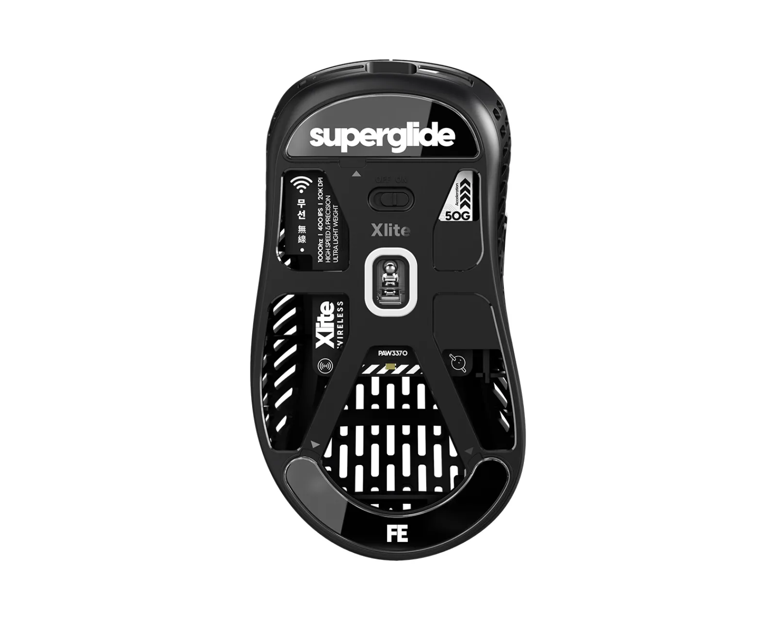 Superglide Mice & Accessories|Glass Skates for Pulsar Xlite Series - Black