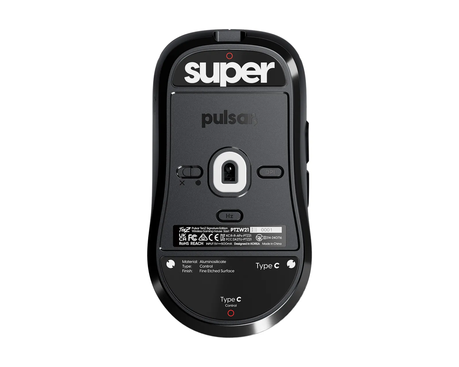 Superglide Mice & Accessories|Glass Skates Type-C for Pulsar TenZ Signature Edition - Black