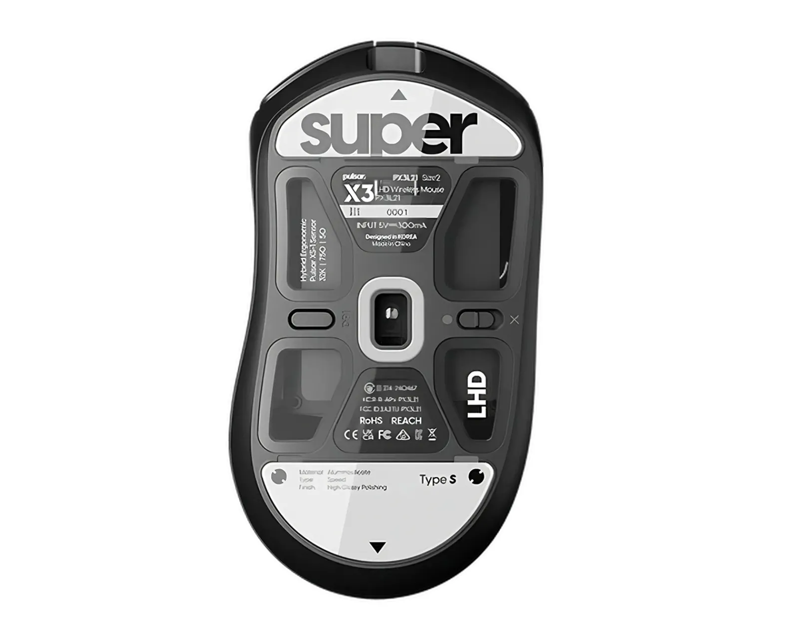 Superglide Mice & Accessories|Glass Skates Type-S for Pulsar X3 LHD Series - White