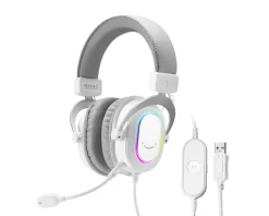 Fifine Playstation|Headsets & Audio|H6 USB 7.1 Gaming Headset RGB - White