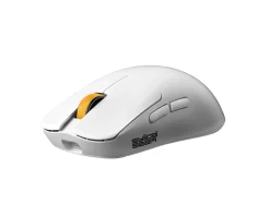 SyLical Gear Mice & Accessories|HELIX 8K Wireless Gaming Mouse - White [Yellow Scroll-Wheel]