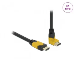 Delock Cables & Adapters|High Speed HDMI-Cable 2.1 Upwards angled - Black - 1m