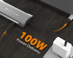 j5create Cables & Adapters|Storage Devices|4K60 Elite USB-C Triple-Monitor 10Gbps Mini Dock