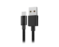 Xiaomi Cables & Adapters For Mobile|Cables & Adapters|Mi Type-C Braided Cable - 1m - Black USB-A to USB-C
