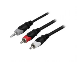 Deltaco Cables & Adapters|3,5mm male - 2x RCA male 3m Black