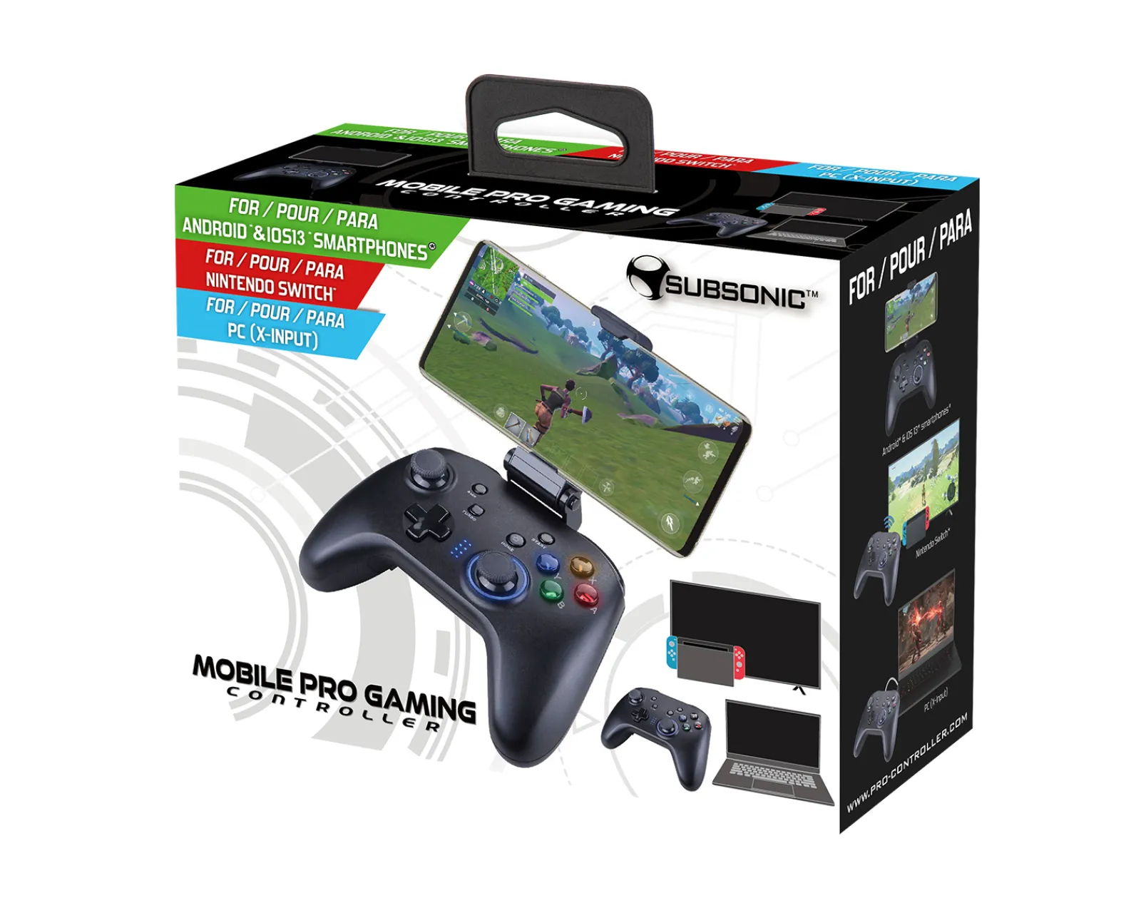 Subsonic Controls For Mobile|Gamepad|Mobile Pro Gaming Controller - Wireless Controller (PC/Smartphone/Nintendo Switch)