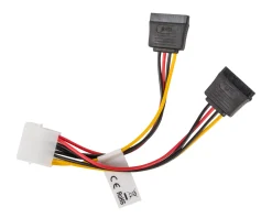 Lanberg Computer Components|Molex (Male) to 2X SATA (Female) Cable 15cm