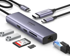 UGREEN Cables & Adapters|Multifunction USB-C Adapter with Ethernet Interface