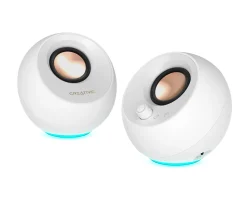 Creative Headsets & Audio|Pebble Pro - 2.0 USB-C Speakers with Bluetooth 5.3 - White