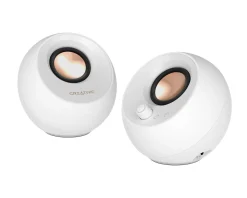 Creative Headsets & Audio|Pebble Pro - 2.0 USB-C Speakers with Bluetooth 5.3 - White