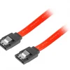 Lanberg Computer Components|SATA 3 (6GB/S) 50cm Metal Clips - Red