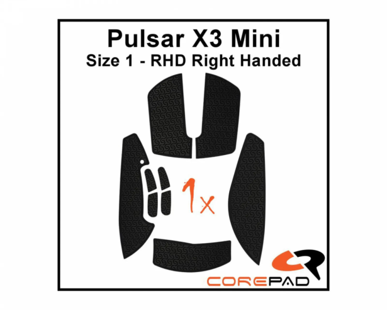 Corepad Mice & Accessories|Soft Grips for Pulsar X3 Mini RHD - Black