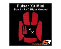 Corepad Mice & Accessories|Soft Grips for Pulsar X3 Mini RHD - Red