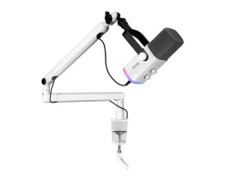 Fifine Headsets & Audio|TAM8 Dynamic Gaming Microphone and Boom Arm - White