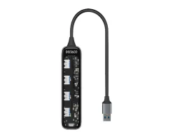 Deltaco Cables & Adapters|Storage Devices|Transparent USB Docking Station - 5 ports