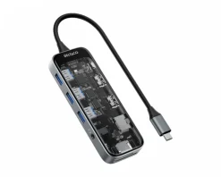 Deltaco Cables & Adapters|Storage Devices|Transparent USB-C Docking Station - 10 ports