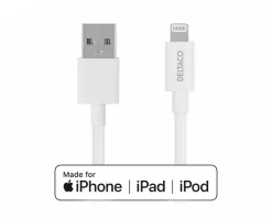Deltaco Cables & Adapters For Mobile|USB-A to Lightning MFi - Charge/sync cable 0.5m - White
