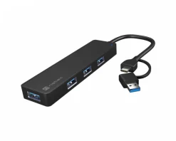 Natec Cables & Adapters|USB-C 3.0 Hub Mayfly Black + USB-A Adapter - USB Hub