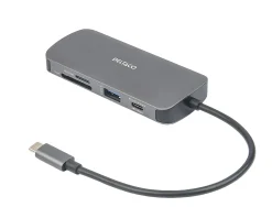 Deltaco Cables & Adapters|Storage Devices|USB-C Docking Station with 8 Ports - Grey