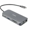 Deltaco Cables & Adapters|Storage Devices|USB-C Docking Station with 9 Ports - Grey