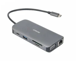 Deltaco Cables & Adapters|Storage Devices|USB-C Docking Station with 9 Ports - Grey