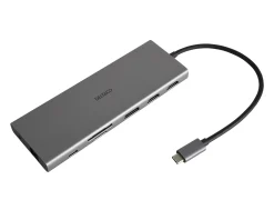 Deltaco Cables & Adapters|Storage Devices|USB-C Docking Station with 12 Ports - Grey