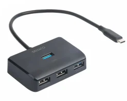 Deltaco Cables & Adapters|USB-C Docking Station with 4 Ports - Black