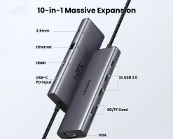 UGREEN Cables & Adapters|USB-C Hub/Adapter - 10 ports